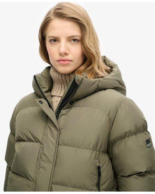 Superdry Green Hooded Sports Puffer Bomber Jacket