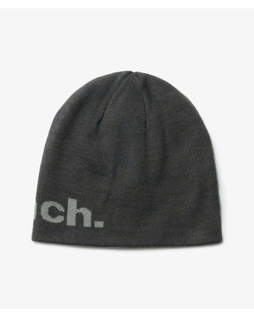 Superdry Gray Bench X & Co Bench Jacquard Skater Beanie Hat for men