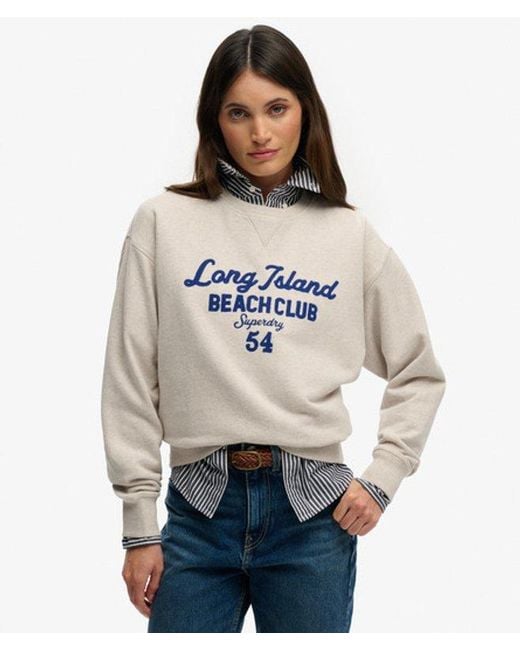 Superdry Gray & Co Beach Club Loose Crew Sweatshirt