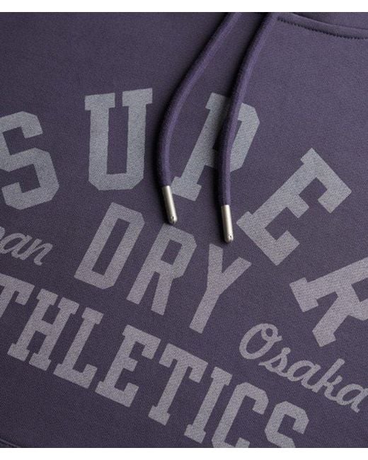 Superdry Blue & Co Athletic Essentials Hoodie for men