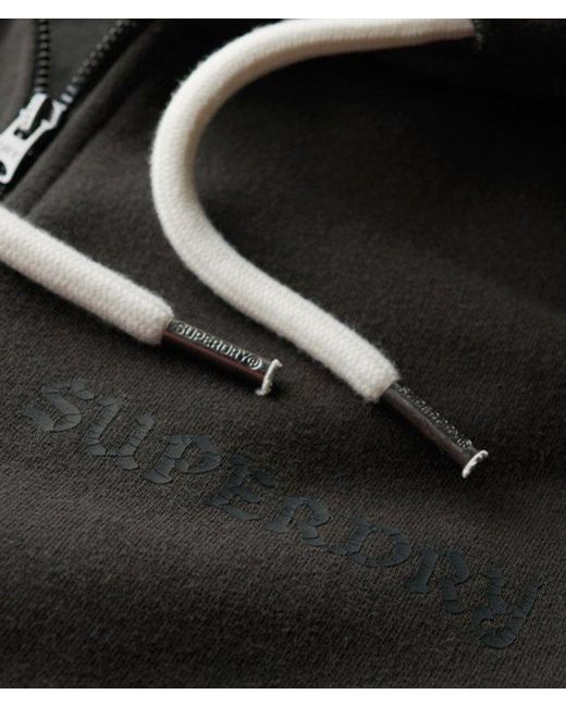 Superdry Black & Co Tattoo Graphic Loose Zip Hoodie for men