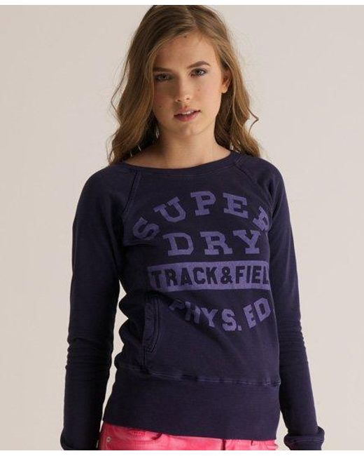 Superdry Blue Quarter Back Crew Tumbled