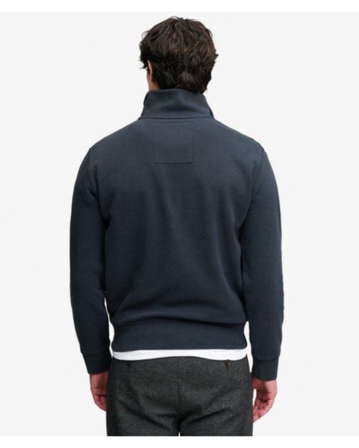 Superdry Blue & Co Company Logo Half Zip Sweatshirt for men