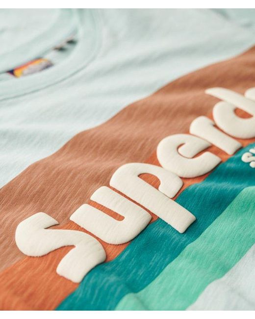 Superdry Green Terrain Logo Stripe Relaxed T-shirt for men