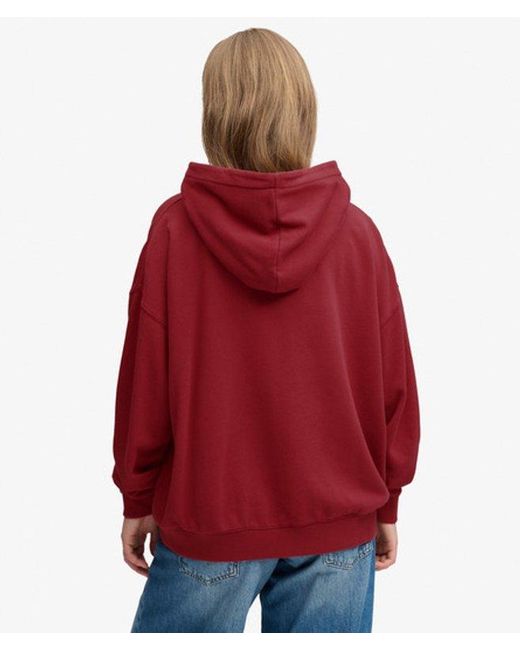 Superdry Red & Co Athletic Essentials Relaxed Hoodie