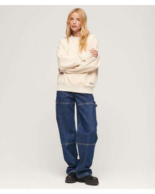 Superdry Essential Logo Sweatshirt Met Relaxed Fit in het Blue