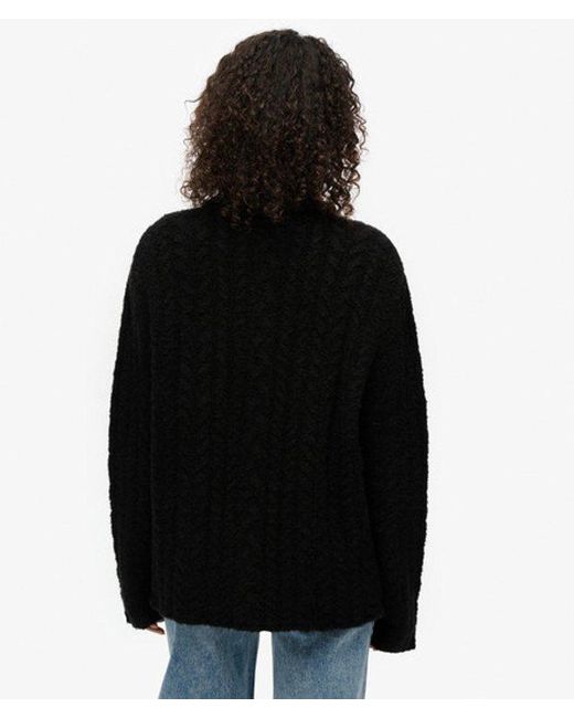 Superdry Black & Co Cable Roll Neck Jumper