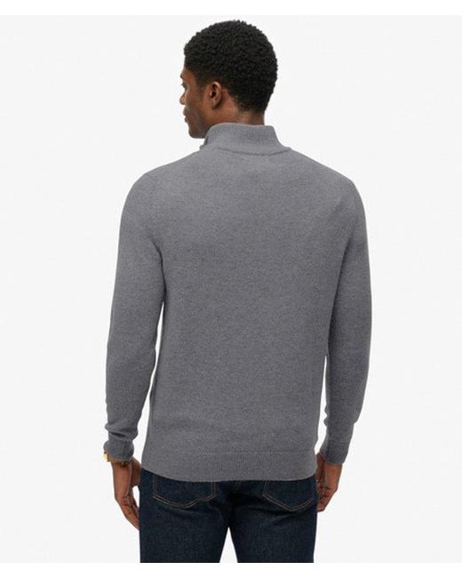 Superdry Gray & Co Wool Blend Half Zip Jumper for men