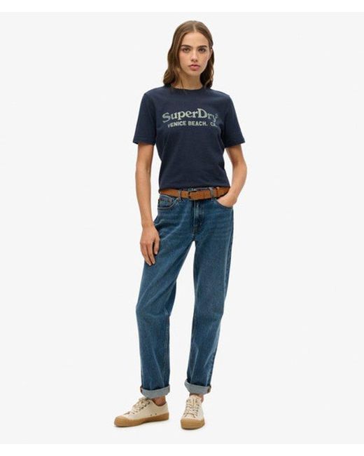 Superdry Blue & Co Venue Metallic Relaxed T-shirt