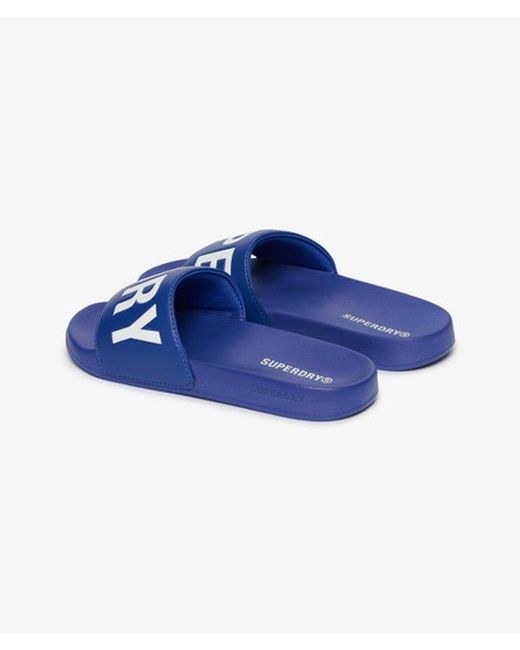 Superdry Blue & Co Code Core Pool Sliders for men