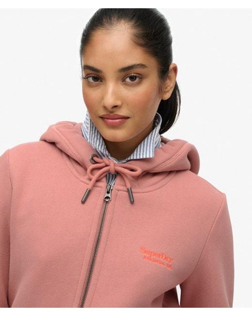 Superdry Red & Co Athletic Essentials Logo Zip Hoodie