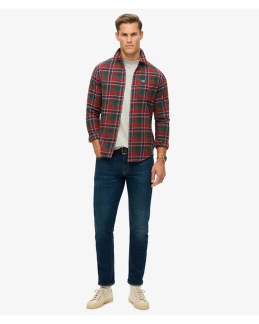 Superdry Red & Co Long Sleeve Cotton Lumberjack Shirt for men