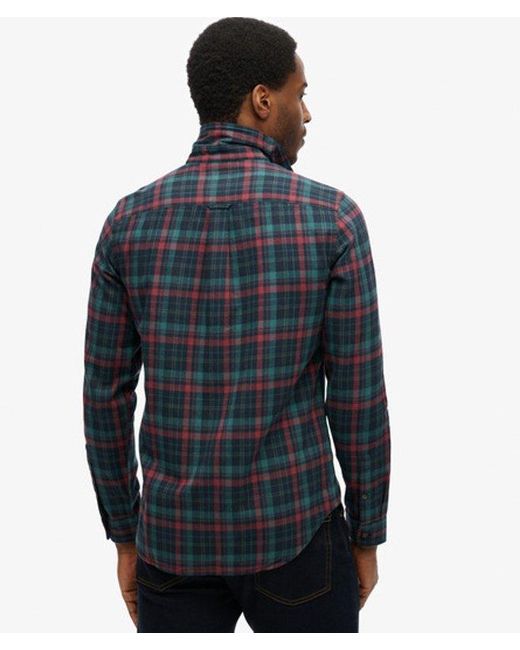 Superdry Blue Organic Cotton Vintage Check Shirt - Size: Xl for men