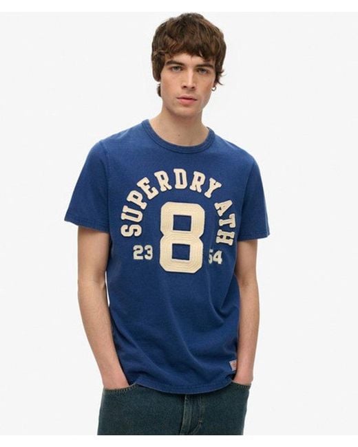 Superdry Blue Vintage Athletic Short Sleeve T-shirt for men