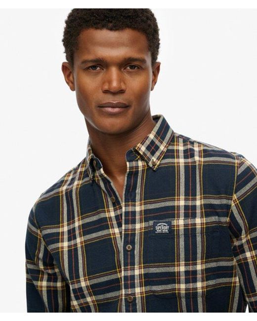 Superdry Gray & Co Long Sleeve Cotton Lumberjack Shirt for men
