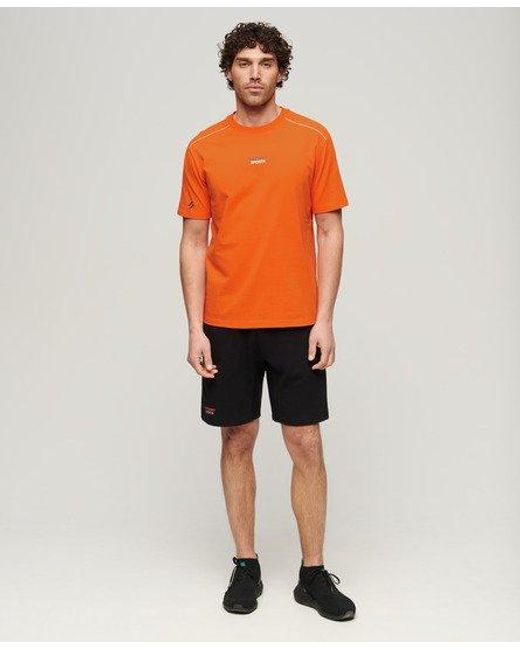 T-shirt décontracté sport tech logo Superdry pour homme en coloris Orange