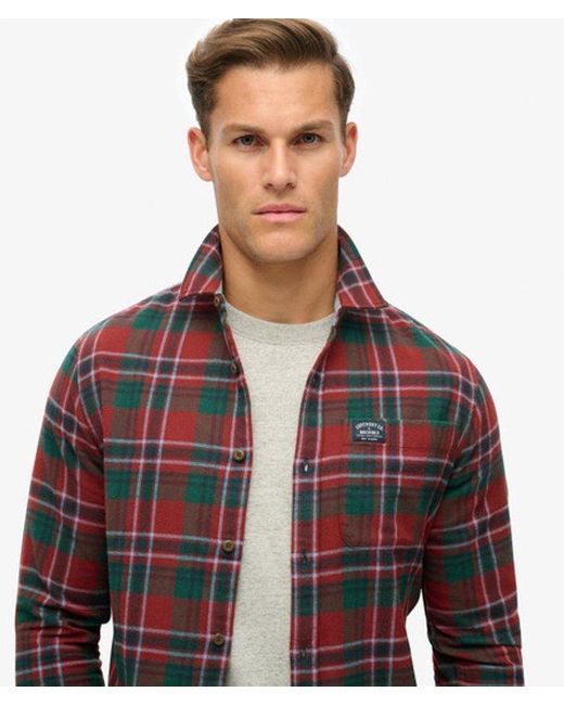 Superdry Red & Co Long Sleeve Cotton Lumberjack Shirt for men