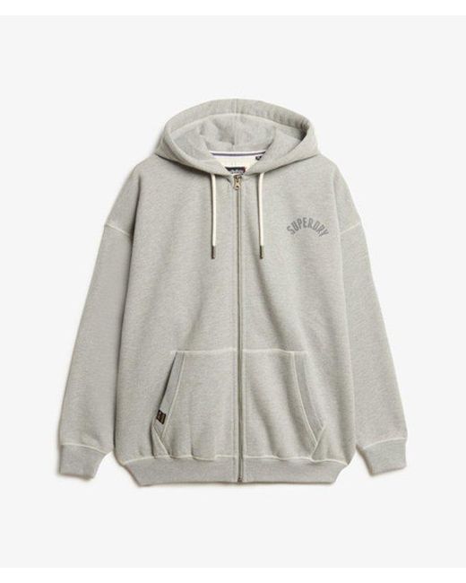 Superdry Gray & Co Athletic Essential Oversized Zip Hoodie