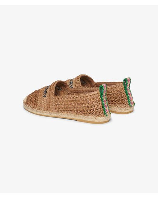 Superdry Natural & Co Raffia Espadrille Embroidered Shoe