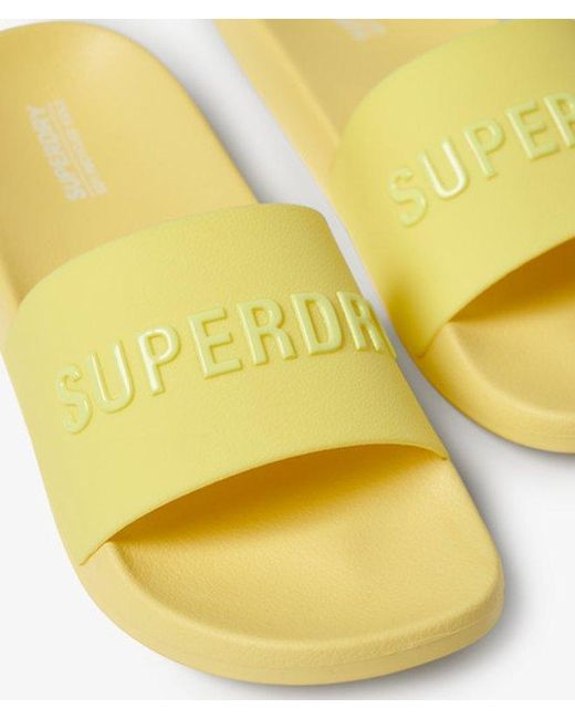 Superdry Yellow & Co Vegan Logo Pool Sliders