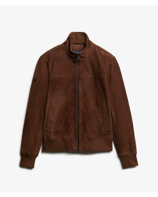 Superdry Blue & Co Modern Leather Sports Jacket for men