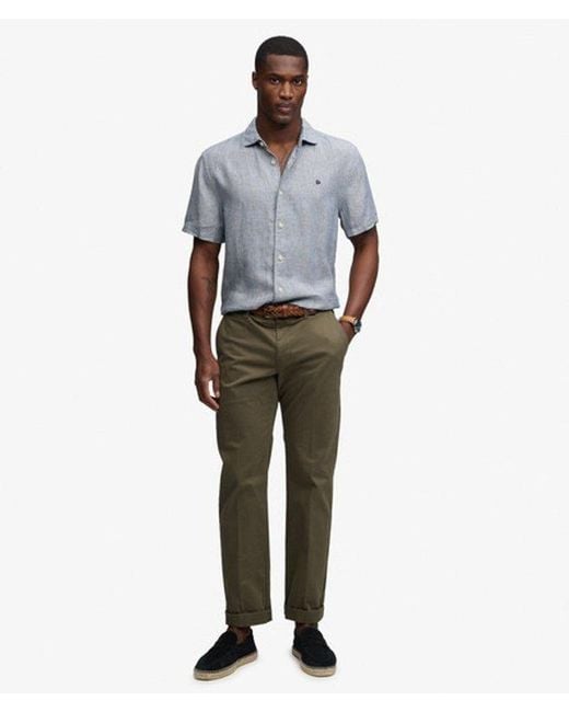 Superdry Gray & Co Riviera Short Sleeve Linen Shirt for men