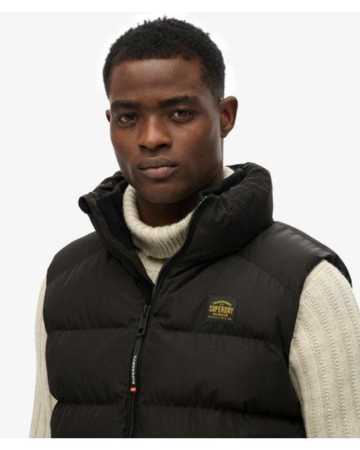 Superdry Black & Co Sports Puffer Gilet for men