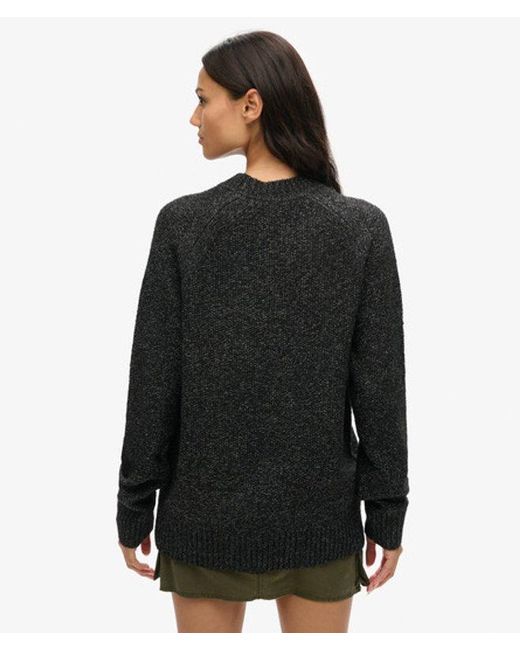 Superdry Black & Co Oversized Chunky Raglan Jumper