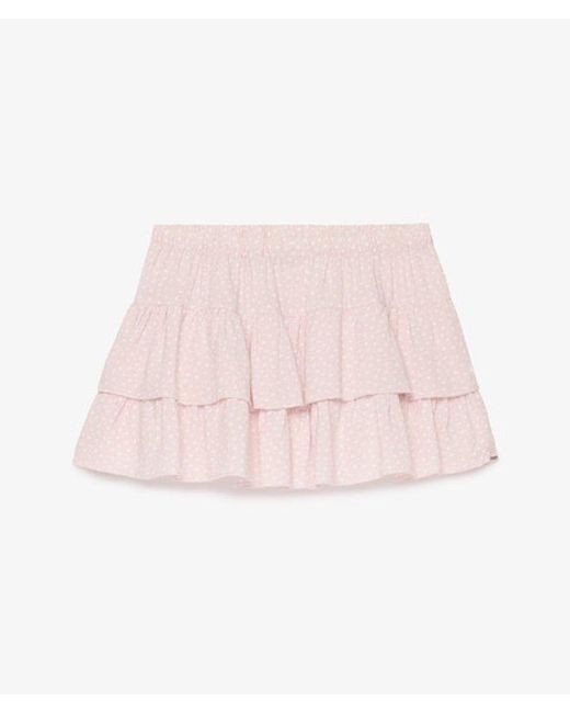 Superdry Pink & Co Printed Tiered Mini Skirt