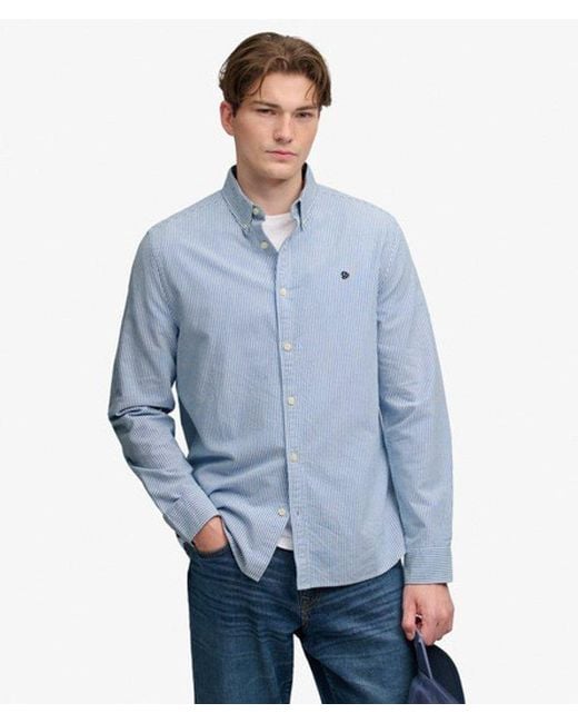 Superdry Blue & Co Preppy Oxford Long Sleeve Shirt for men