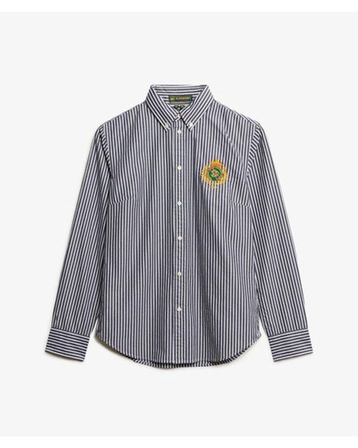 Superdry Blue & Co Slim Crest Poplin Long Sleeve Shirt