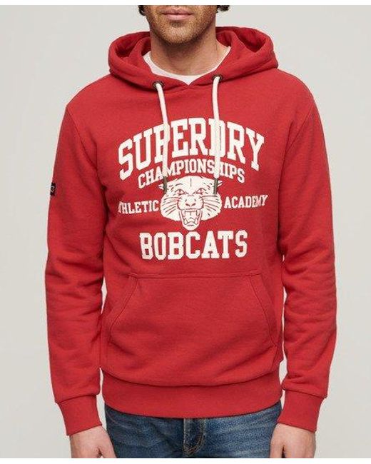 Superdry Red Track & Field Athletic Graphic Hoodie for men