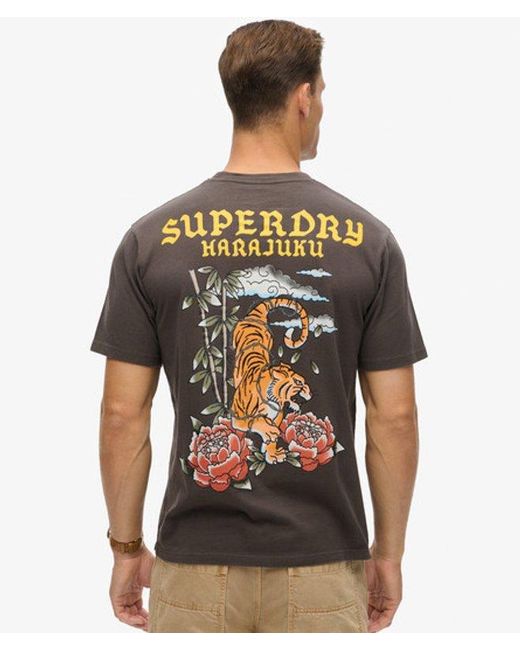 Superdry Gray & Co Tattoo Graphic Loose Fit T-shirt for men