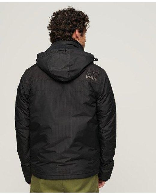Superdry Black Hooded Mountain Sd Windbreaker Jacket for men