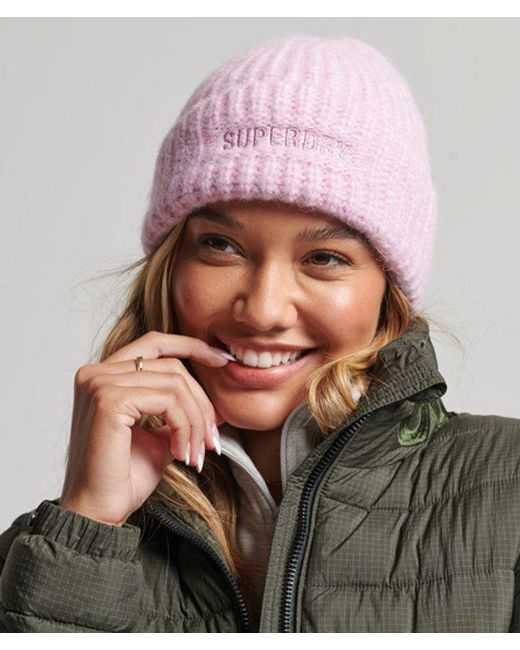 Superdry Pink & Co Essential Ribbed Beanie