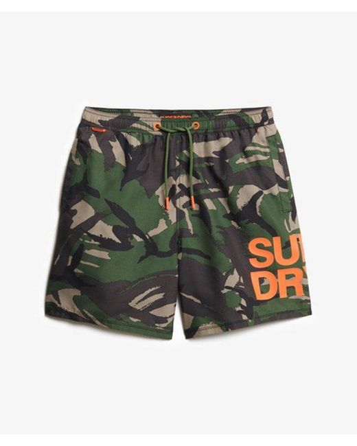 Superdry Green & Co Sportswear Logo 17-inch Swim Shorts for men