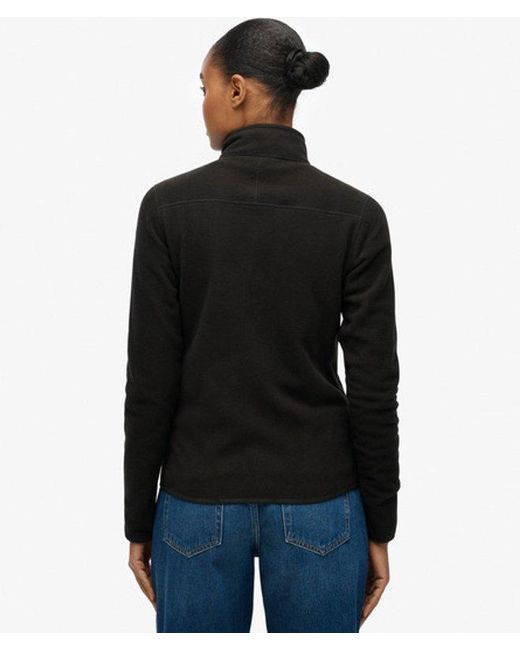 Superdry Black & Co Classic Embroidered Logo Polar Fleece Full Zip Jacket