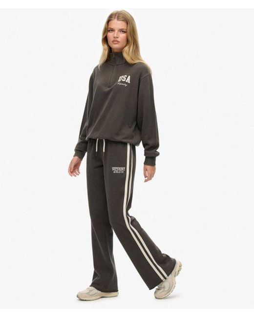 Superdry Gray Athletic Stripe Flare joggers