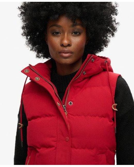 Superdry Red Everest Hooded Puffer Gilet