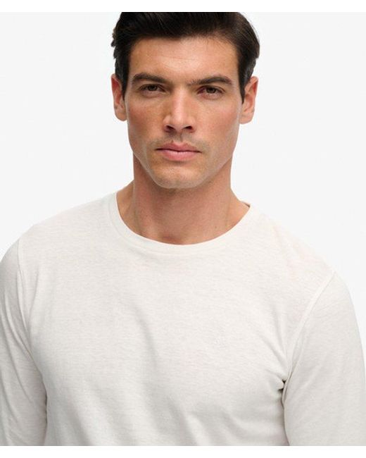 Superdry Gray & Co Classic Cotton Linen Long Sleeve Top for men