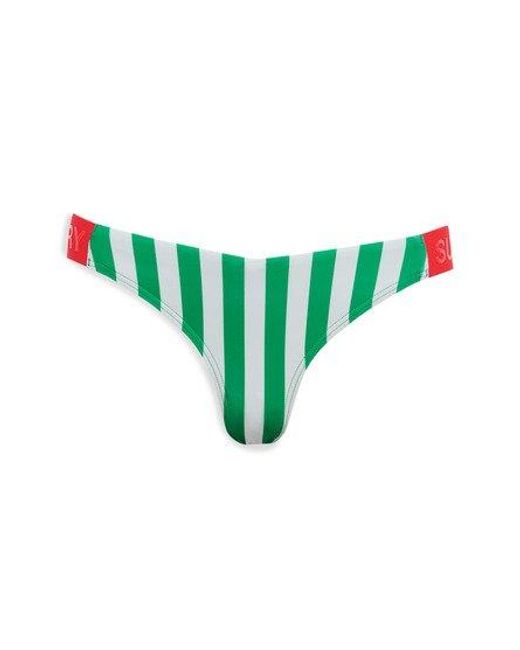 Superdry Red Striped Cheeky Bikini Bottoms