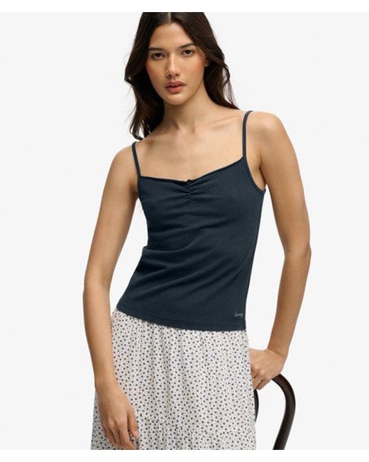 Superdry Blue & Co Athletic Essentials Gathered Cami Top