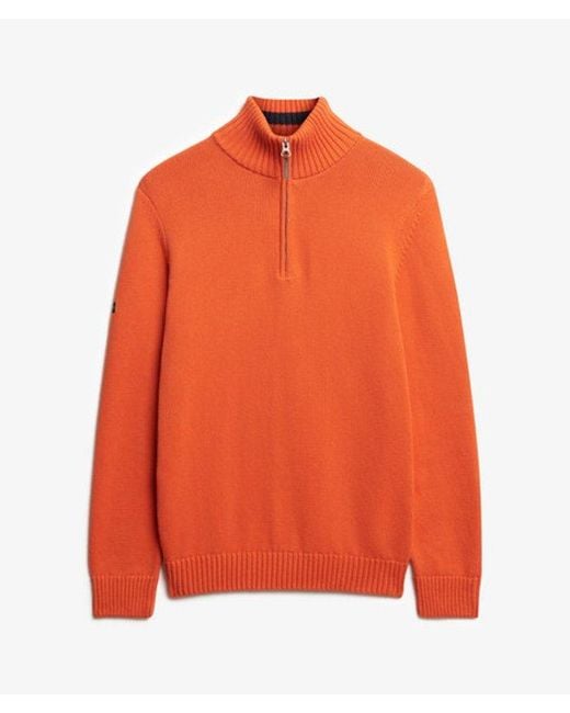 Superdry Orange & Co Cotton Classics Half-zip Knitted Jumper for men
