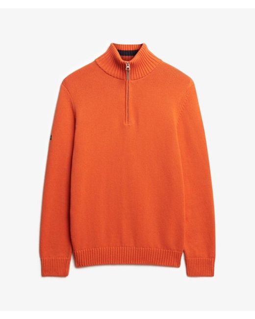 Superdry Orange & Co Cotton Classics Half-zip Knitted Jumper for men