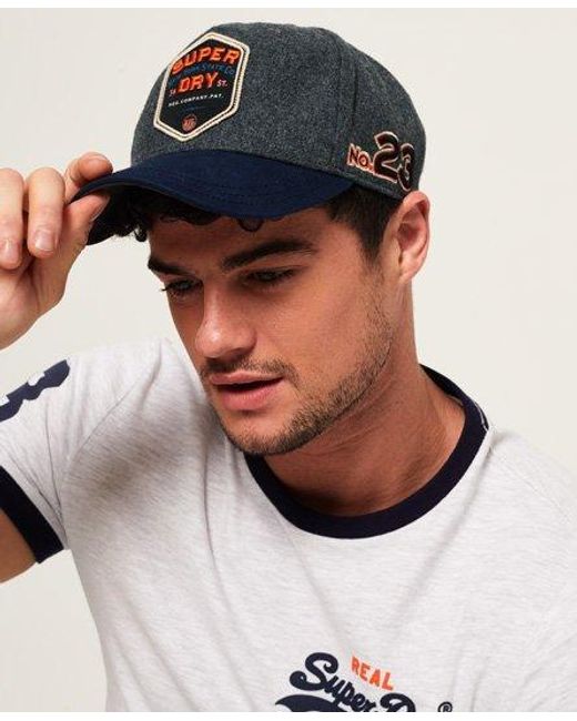 Superdry Blue Merchant Felt Trucker Cap Charcoal Felt for men