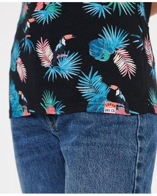 Superdry Blue Swirly All Over Print Entry Tee Tootie Toucan