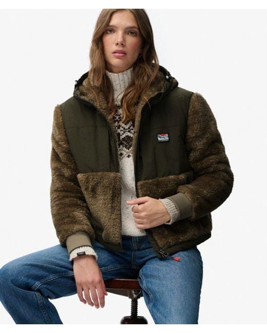 Superdry Brown & Co Super Soft Hybrid Full Zip Jacket
