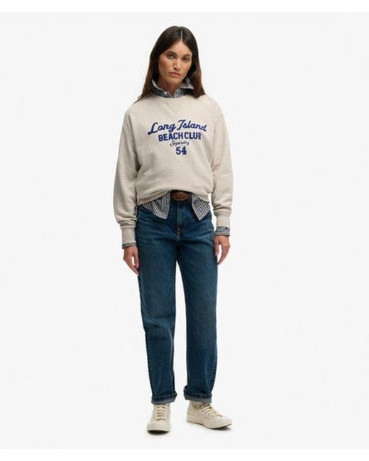 Superdry Gray & Co Beach Club Loose Crew Sweatshirt