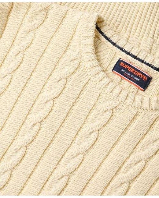 Superdry Natural Cotton Classic Cable Knit Crew Jumper for men