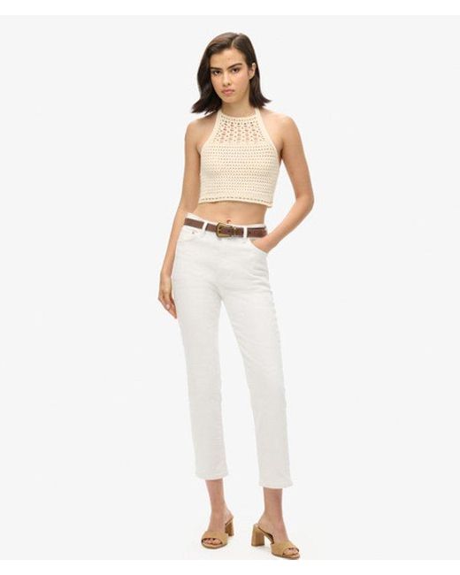 Superdry White & Co Cropped Halter Crochet Top
